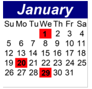 District School Academic Calendar for Brooklyn Studio School for January 2025