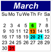 District School Academic Calendar for P.S.  18 Winchester School for March 2025