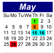 District School Academic Calendar for East New York Family Academy for May 2025