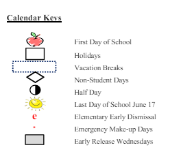 District School Academic Calendar Legend for Crystal Springs Elementary