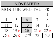 District School Academic Calendar for East Ridge Elementary for November 2024