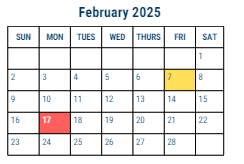 District School Academic Calendar for Vare Abigail Sch for February 2025