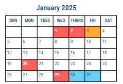 District School Academic Calendar for Pratt Anna B Sch for January 2025