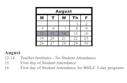 District School Academic Calendar for Charles Reed Elementary Sch for August 2024