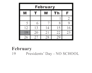 District School Academic Calendar for Charles Reed Elementary Sch for February 2025