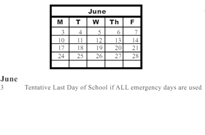 District School Academic Calendar for Eagle Pointe Elementary School for June 2025