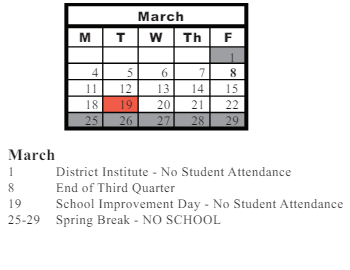 District School Academic Calendar for Charles Reed Elementary Sch for March 2025