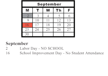 District School Academic Calendar for Eagle Pointe Elementary School for September 2024