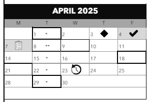 District School Academic Calendar for Hayhurst Elementary School for April 2025