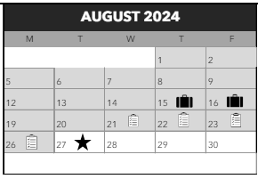 District School Academic Calendar for Wilson High School for August 2024