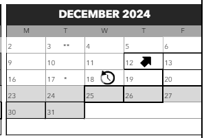 District School Academic Calendar for Chapman Elementary School for December 2024