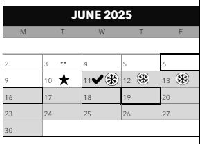 District School Academic Calendar for Glencoe Elementary School for June 2025