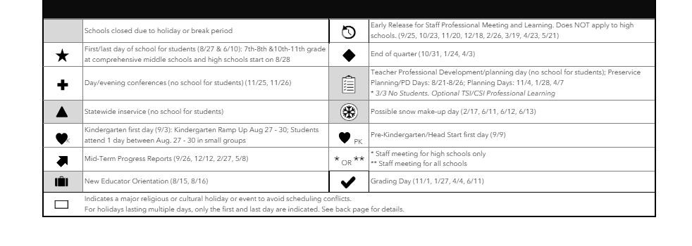 District School Academic Calendar Key for Vernon Elementary School