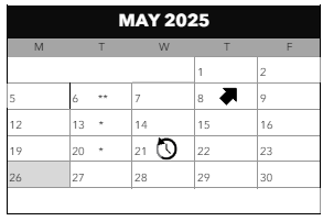 District School Academic Calendar for Lee Elementary School for May 2025