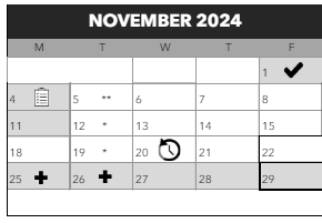 District School Academic Calendar for Vernon Elementary School for November 2024