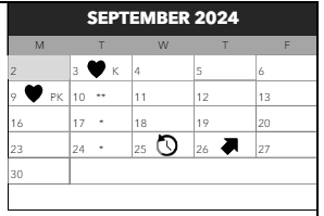 District School Academic Calendar for Creston Elementary School for September 2024