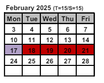 District School Academic Calendar for School 28-henry  Hudson for February 2025