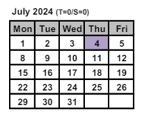 District School Academic Calendar for School 28-henry  Hudson for July 2024