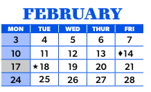 District School Academic Calendar for Bryant Center for February 2025