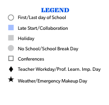 District School Academic Calendar Legend for Alt Morning Star Boys Ranch