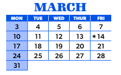 District School Academic Calendar for Alt Morning Star Boys Ranch for March 2025