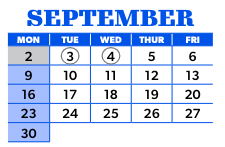 District School Academic Calendar for Bryant Center for September 2024