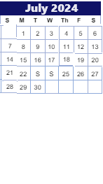 District School Academic Calendar for Downing for July 2024