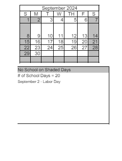 District School Academic Calendar for Incline Elementary School for September 2024